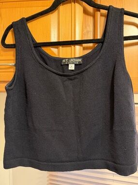 St. John Basics Women's Black Knit Scoop Tank